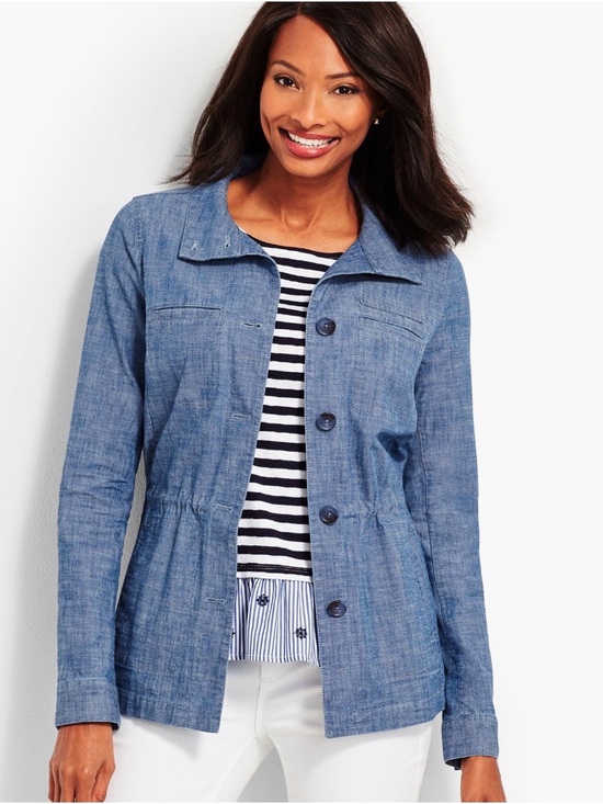 Talbots Jackets & Blazers - Talbots Chambray Blue Button-Front lightweight Jean Jacket